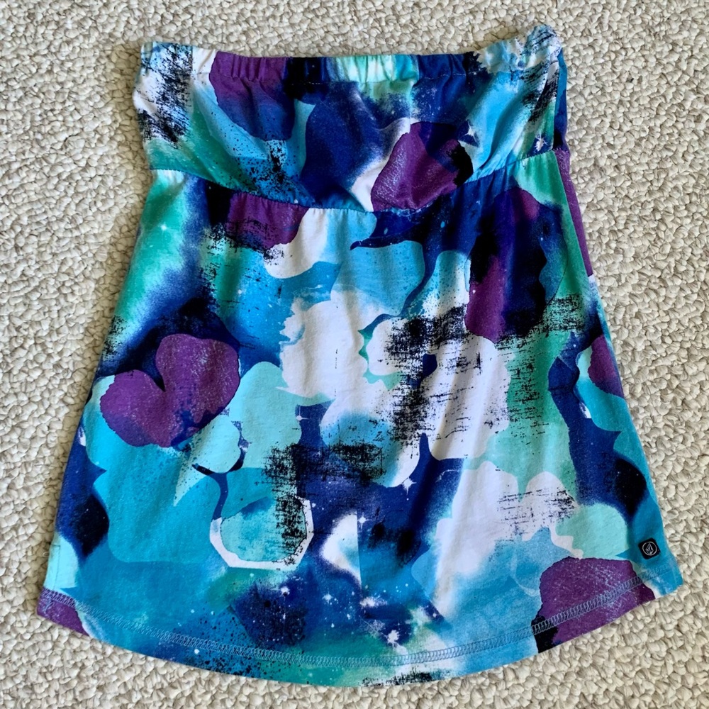 Volcom strapless colorful top